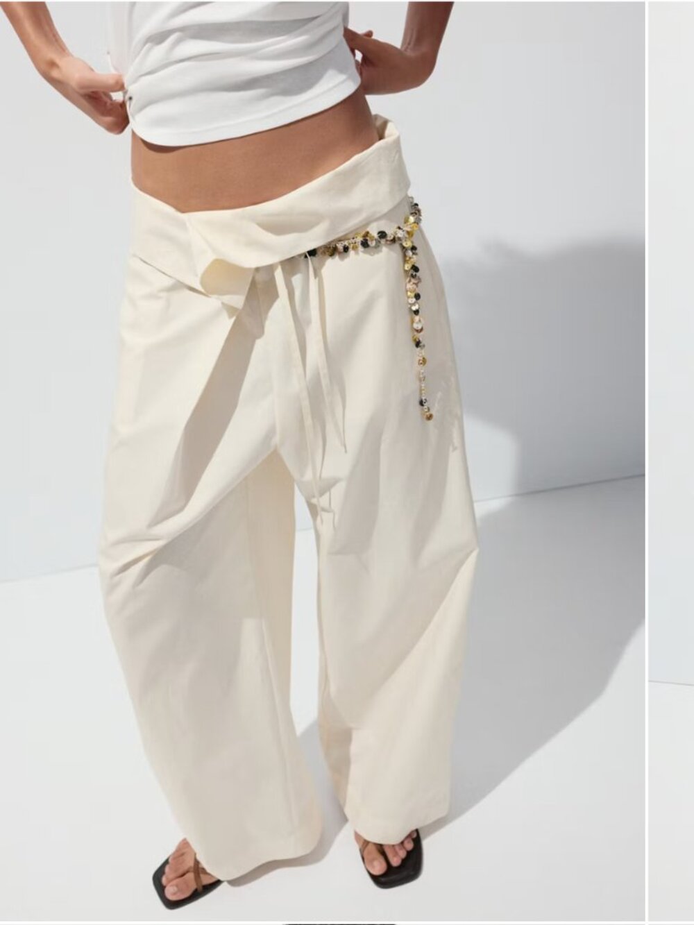 MANGO - White asymmetrical pants *NWT*